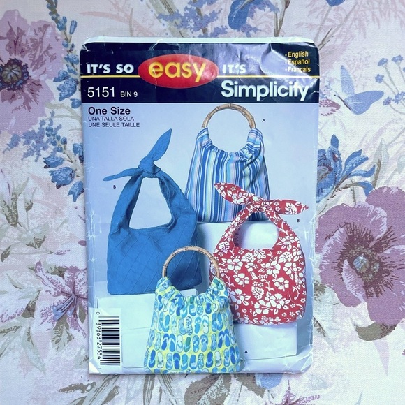 FREE ADD ON🌻 Simplicity Tote Purse Pattern 5151 - Picture 1 of 2